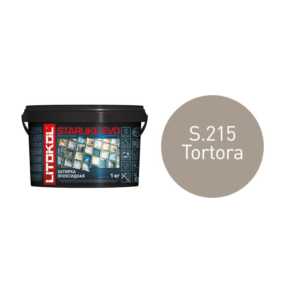 Затирка эпоксидная Litokol Starlike Evo S.215 Tortora 247904 (2-х комп ведро 1кг)