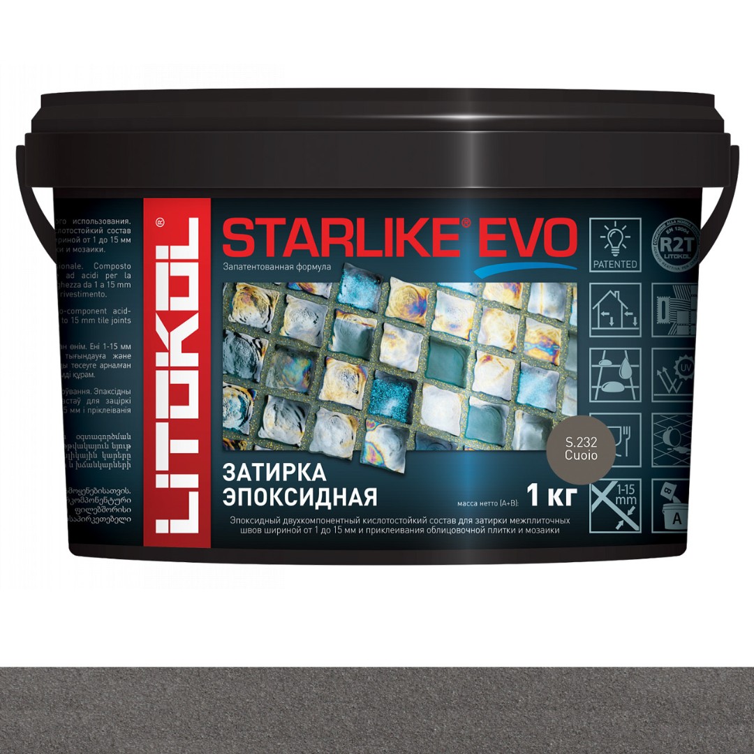 Затирка эпоксидная Litokol Starlike Evo S.232 Cuoio 247892 (2-х комп ведро 1кг)