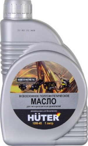 Масло моторное для четырехтактных двигателей Huter 10W-40 полусинтетическое 1 л (73/8/1/1)