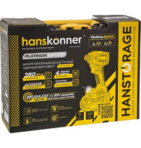 Винтоверт ударный бесщеточный Hanskonner Platinum HCD20280BLC (18В 280Нм 1x4Ач кейс)