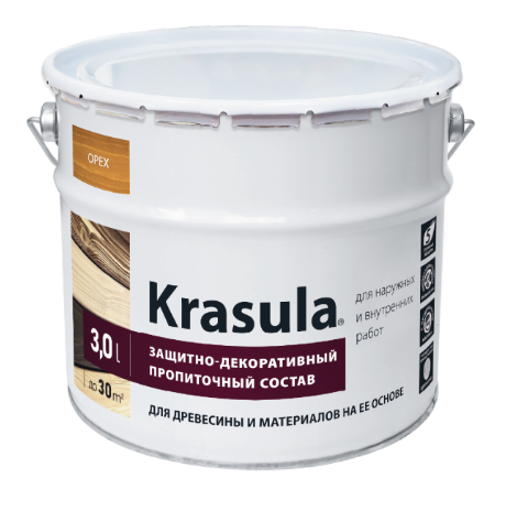Защитно-декоративный состав Krasula 3375 (орех 3л)