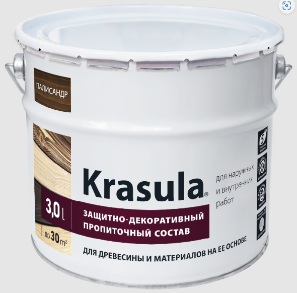 Защитно-декоративный состав Krasula 3377 (палисандр 3л)