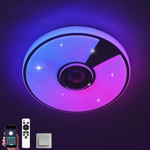 Люстра светодиодная музыкальная Song УУО00005109 (40 Вт RGB 330x65 мм белый/хром IP20)