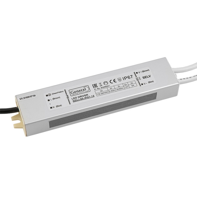 Драйвер светодиодный General GDLI-60-IP67-24 60 Вт IP67 (519125)