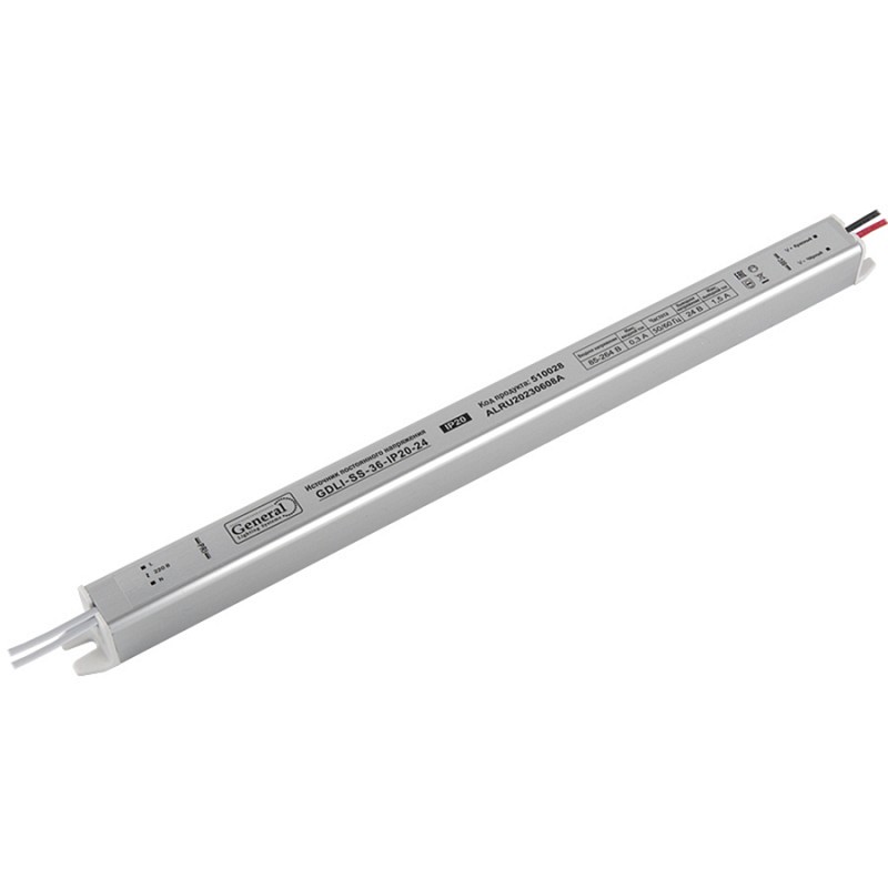 Драйвер светодиодный для лайтбокса General GDLI-SS-36-IP20-24 36 Вт (510028)