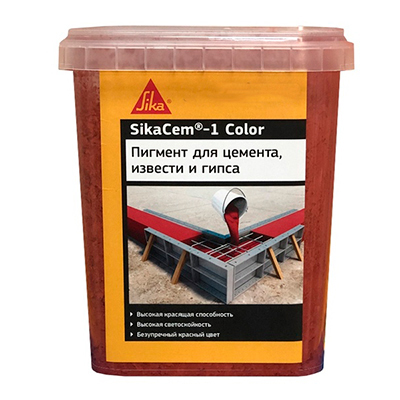 Пигмент для бетона и растворов SikaCem-1 Color 614052 (красный коробка 16 банок по 1 кг)