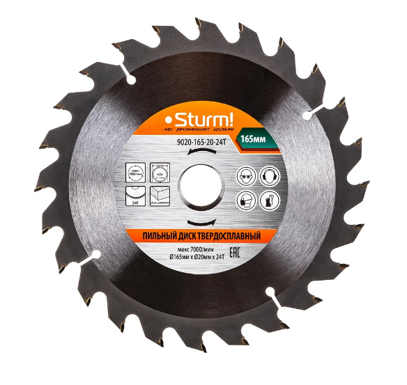 Диск пильный Sturm! 9020-165-20-24T 165x20/16 мм 24 зуба
