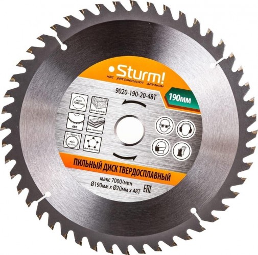 Диск пильный Sturm! 9020-190-20-48T 190x20/16 мм 48 зубьев