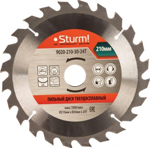 Диск пильный Sturm! 9020-210-30-24T 210x30 мм 24 зуба
