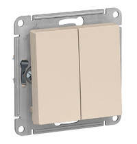 Переключатель двухклавишный промежуточный Systeme Electric AtlasDesign ATN000273 (механизм крем)