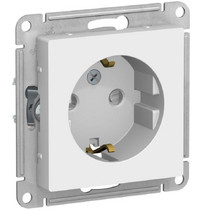 Розетка одноместная Systeme Electric AtlasDesign ATN001345 (с заземлением и шторками 16А лотос)