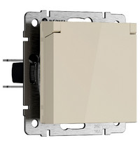 Розетка влагозащищенная Werkel W1171203 (с заземлением крышкой и шторками слоновая кость)
