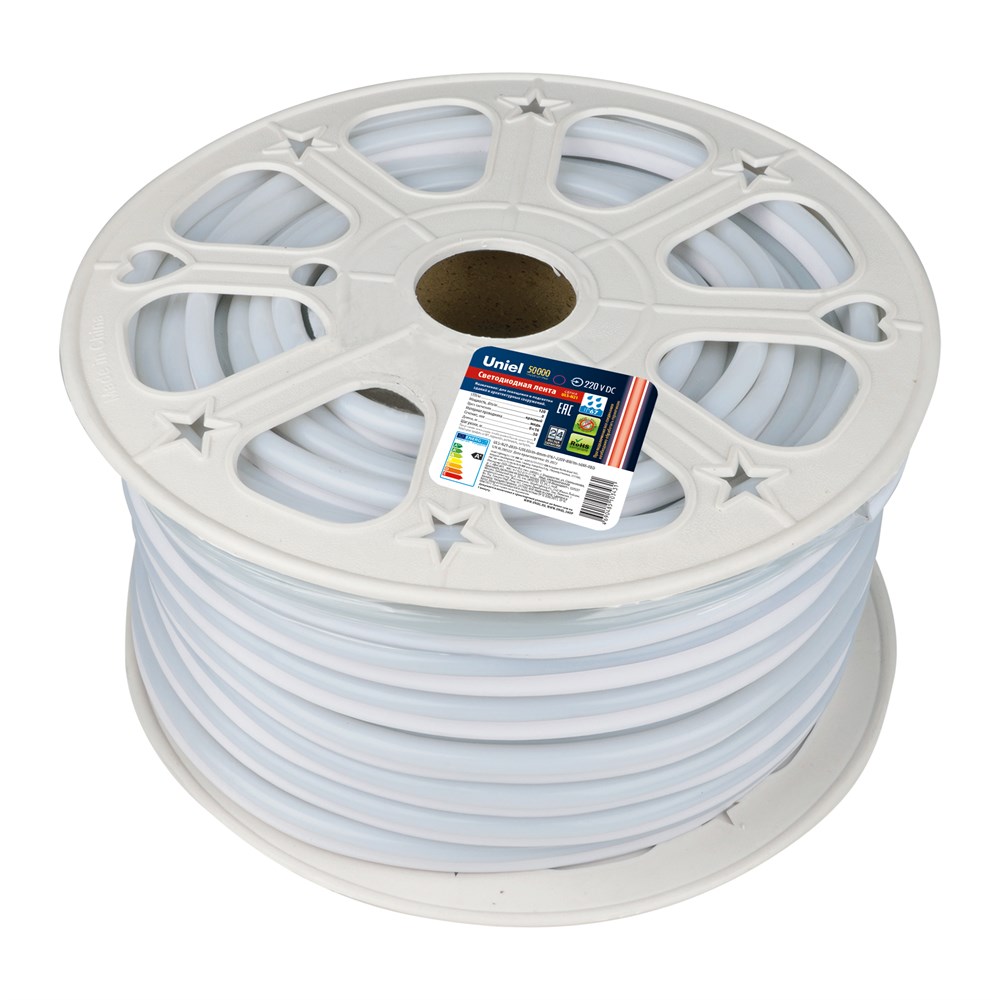 Лента светодиодная гибкая ULS-N21-2835-120LED/m-8mm-IP67-220V-8W/m-50M-RED NEON UL-00003770 (бобина 50 м)