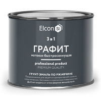 Грунт-эмаль по ржавчине 3 в 1 Элкон матовая 0.4 кг графит (RAL 7024) 00-00463006