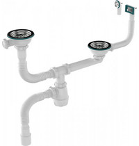 Сифон для двойной разноуровневой мойки Aquant D0129-12-MR (3 1/2