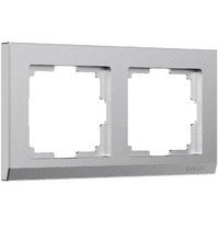 Рамка на 2 поста Stark серебряный матовый Werkel W0021865