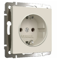 Розетка с заземлением Werkel W1171062 (айвори матовый)