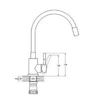 Смеситель для кухни Solone EZA4-F090KВ (гибкий излив нержавеющая сталь черный)