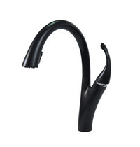 Смеситель для кухни Thermofix TF180-07В (с вытяжной лейкой под гайку латунь черный)