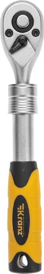 Ключ телескопический трещоточный 1/4 162-210 мм KR-12-8413 (CrV двуxкомпонентная рукоятка)