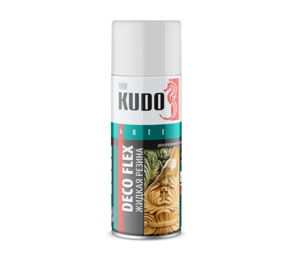 Краска для декоративных работ KUDO Deco Flex (жидкая резина прозрачная 520 мл KU-5351)