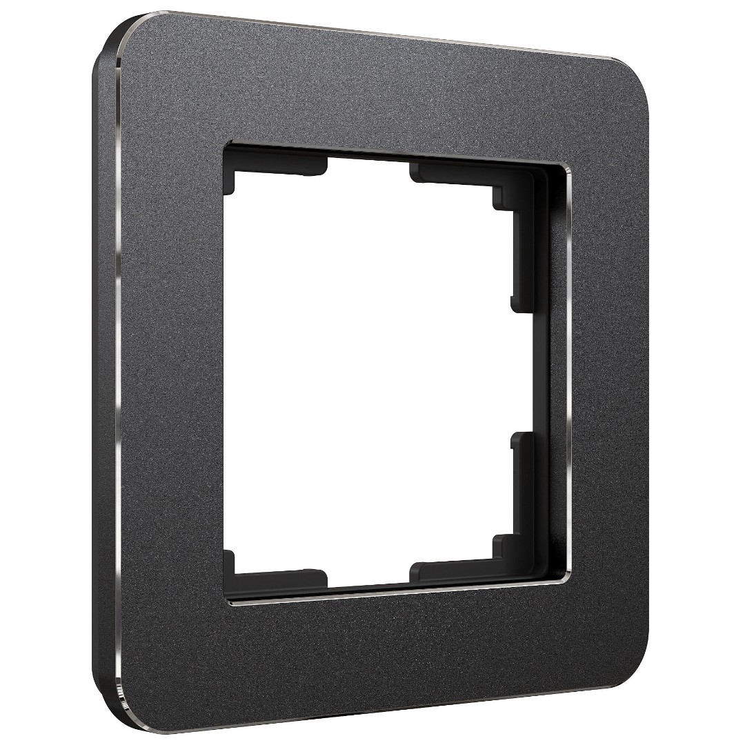 Рамка на 1 пост Platinum черный алюминий Werkel W0012608