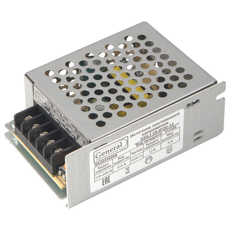 Драйвер светодиодный GDLI-35 512300 (12В IP20) 614180