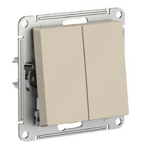 Выключатель 2-клавишный Systeme Electric AtlasDesign ATN001251 (механизм песочный)