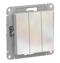 Выключатель 3-клавишный Systeme Electric AtlasDesign ATN000431 (механизм жемчуг)