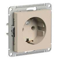 Розетка одноместная Systeme Electric AtlasDesign ATN001243 (с заземлением песочный)
