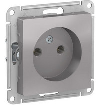Розетка одноместная Systeme Electric AtlasDesign ATN000341 (без заземления 16А алюминий)