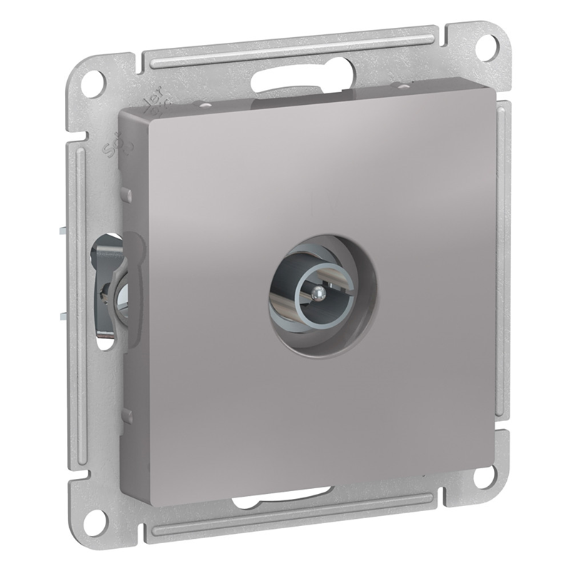 Розетка ТВ Systeme Electric AtlasDesign ATN000393 (оконечная алюминий)