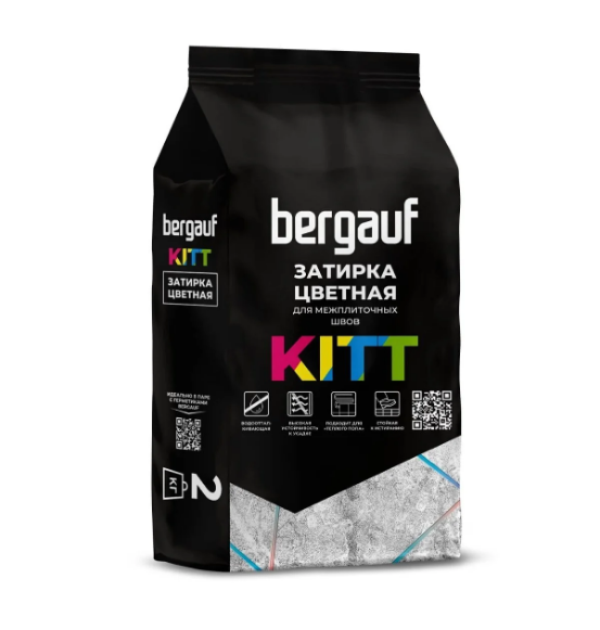 Затирка Bergauf Kitt для межплиточных швов 2 кг Антрацит (847358)