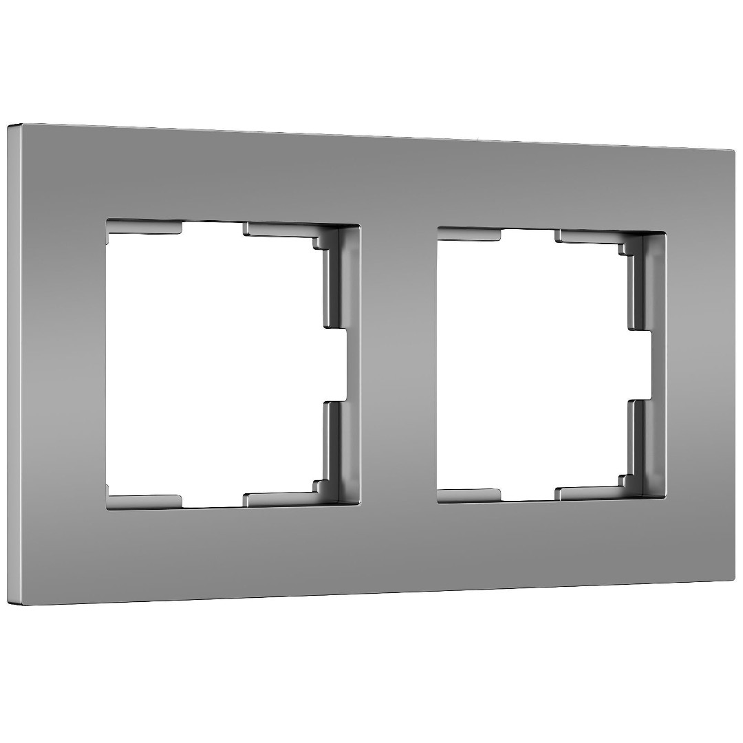 Рамка на 2 поста Slab серебро матовый Werkel W0022965