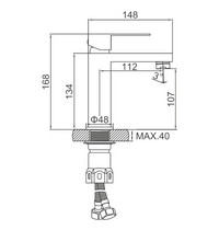 Смеситель для умывальника Ledeme L71025Y (нержавеющая сталь под гайку золотой сатин)
