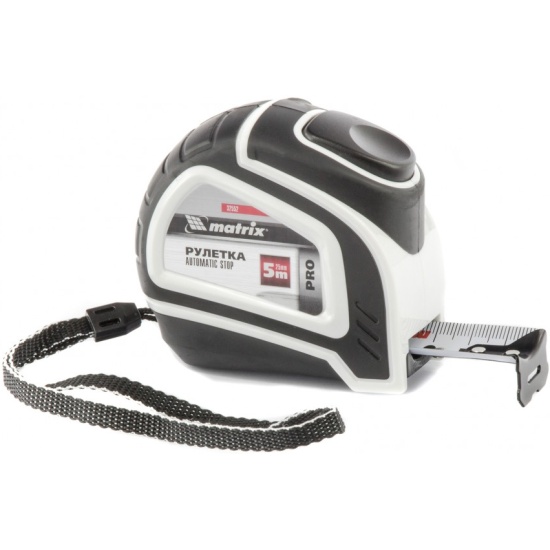 Рулетка Matrix Pro Autostop 32552 (5 м х 25 мм двухкомпонентный корпус автофиксация)