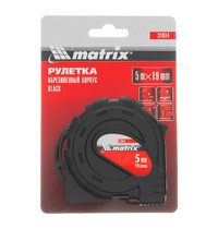 Рулетка Matrix Black 31014 (5 м х 19 мм обрезиненный корпус)