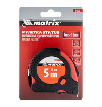 Рулетка Matrix Status Magnet 5 м х 19 мм 31023 (обрезиненный корпус магнитный зацеп)