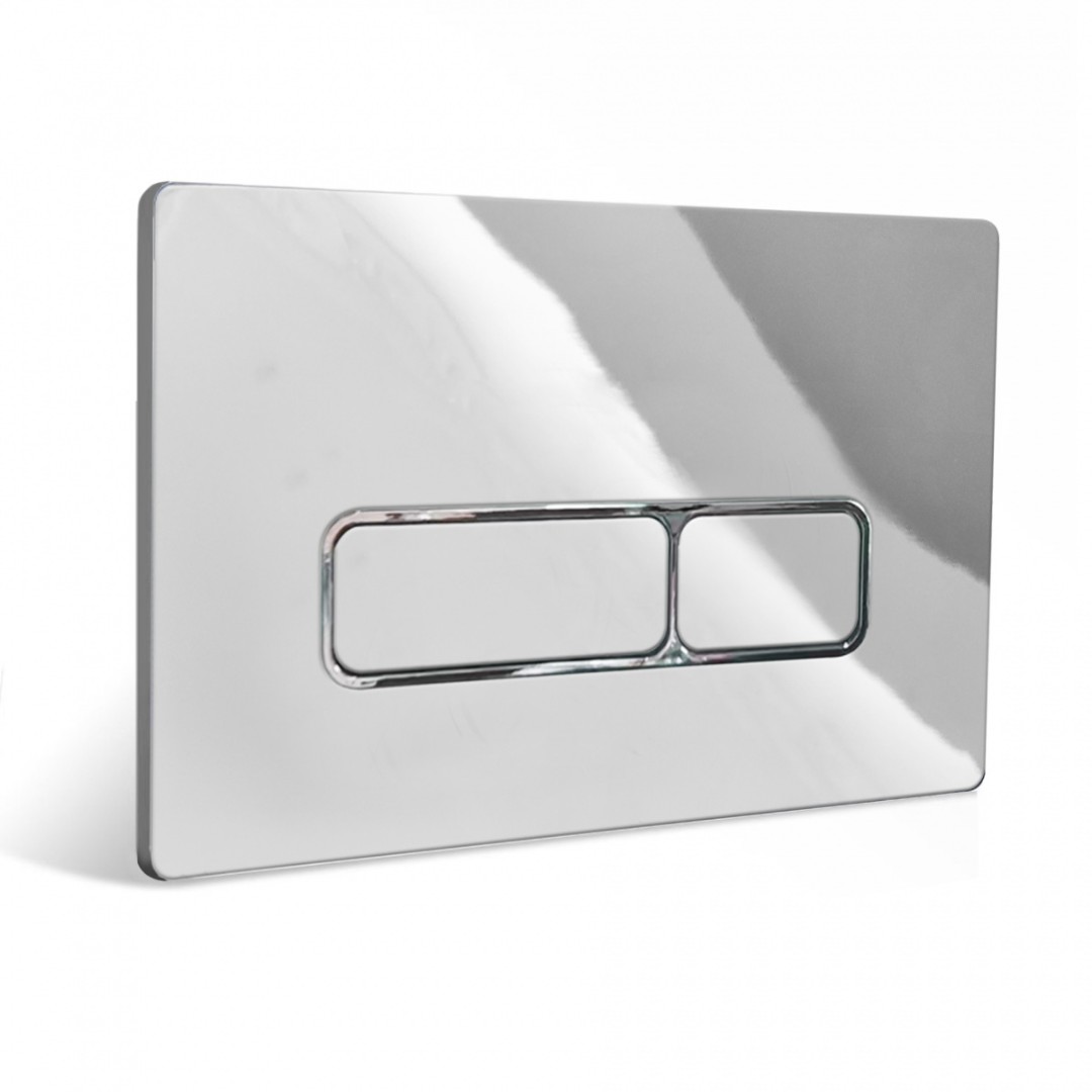 Кнопка прямоугольная для инсталляции Redo RD-8101 Chrome (пластик хром глянец)