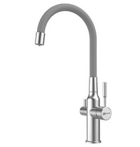 Смеситель для кухни Lemark Expert LM 5083S-Gray (с гибким изливом и 2-х функциональным аэратором сталь/черн)