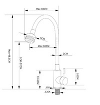 Смеситель для кухни AVRORA Kitchen AV9001B (с высоким гибким изливом черный)