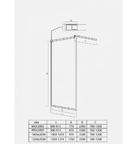 Душевая перегородка Walk in 7-Chrome OV-W7/80CHROME (8 мм стекло в профиле 80*200 OVO)