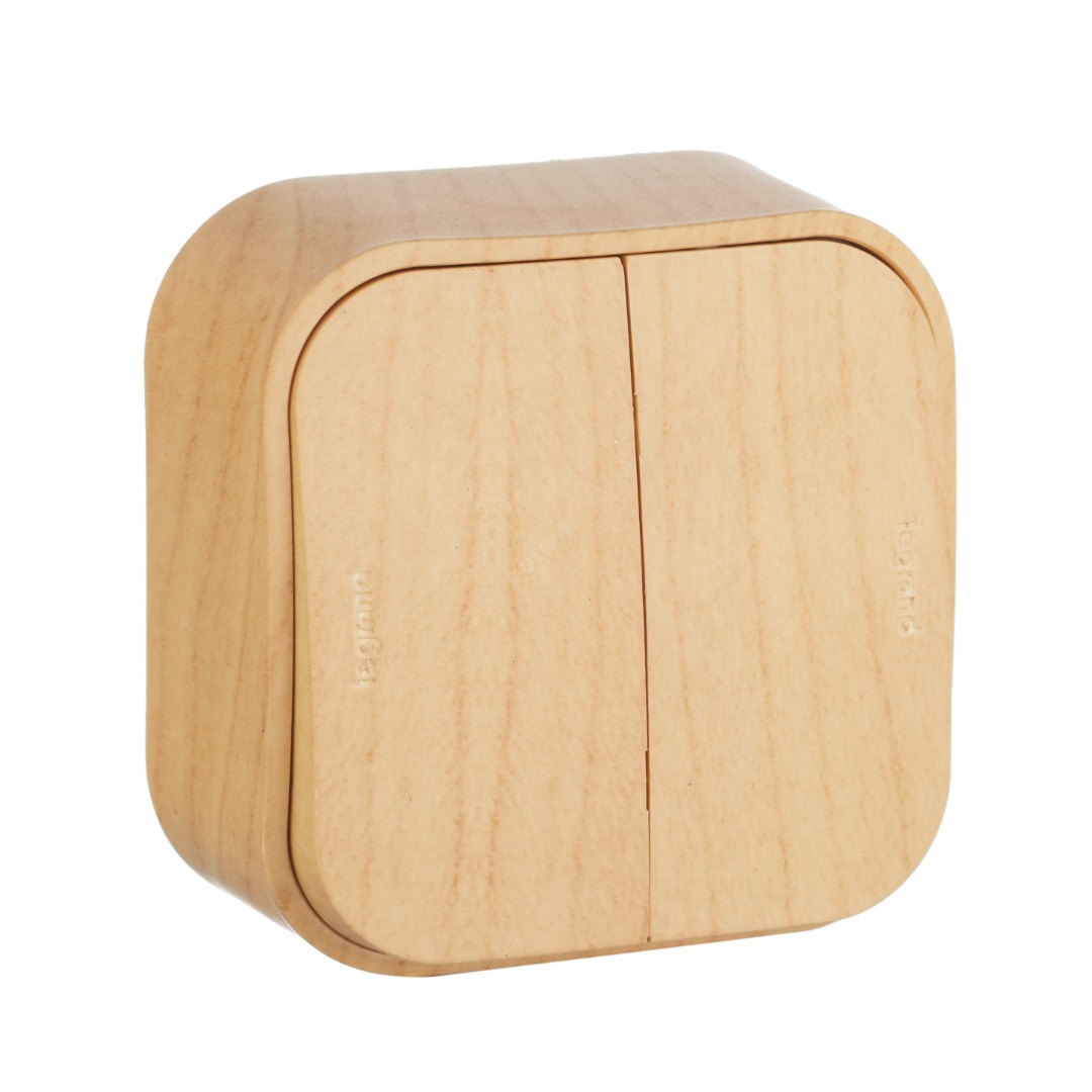 Выключатель Legrand Quteo 782262 10АХ (2-клавишный, дерево)