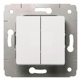 Выключатель Legrand CARIVA 773658 (2-клавишный, белый)
