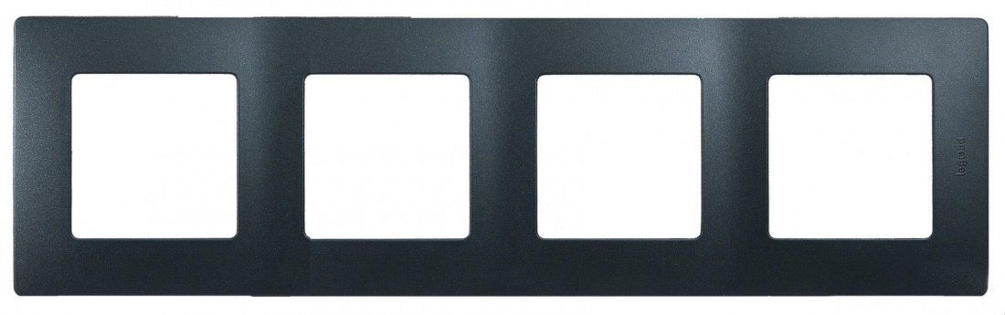 Рамка для розетки Legrand Etika 672584 (4-местная, антрацит)
