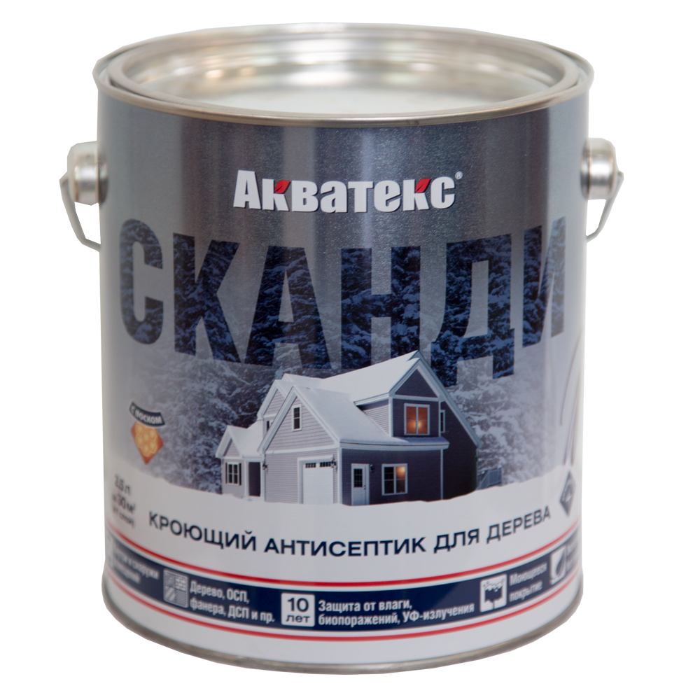 Кроющий антисептик Акватекс Сканди 90166 0,75л (топленое молоко)