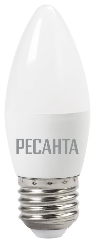 Лампа светодиодная Ресанта LL-R-C37-6W-230-4K-E27 4606059029182 Е27 6Вт (свеча, нейтральный белый)