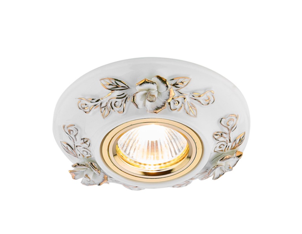Светильник встраиваемый точечный Ambrella light D5503 W/GD (белый, золото, керамика)
