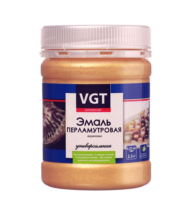 Эмаль декоративная VGT ВД-АК-1179 0,23кг (перламутровая, бронза)