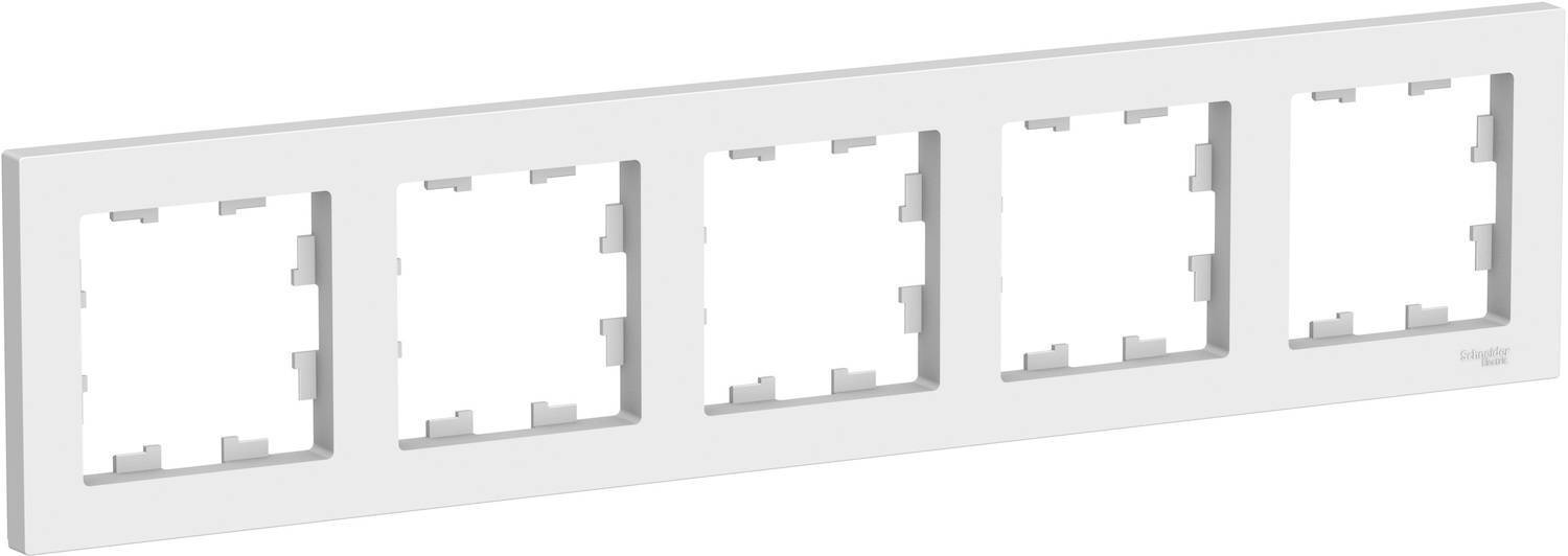 Рамка для розетки Schneider Electric AtlasDesign (5-местная, белый)